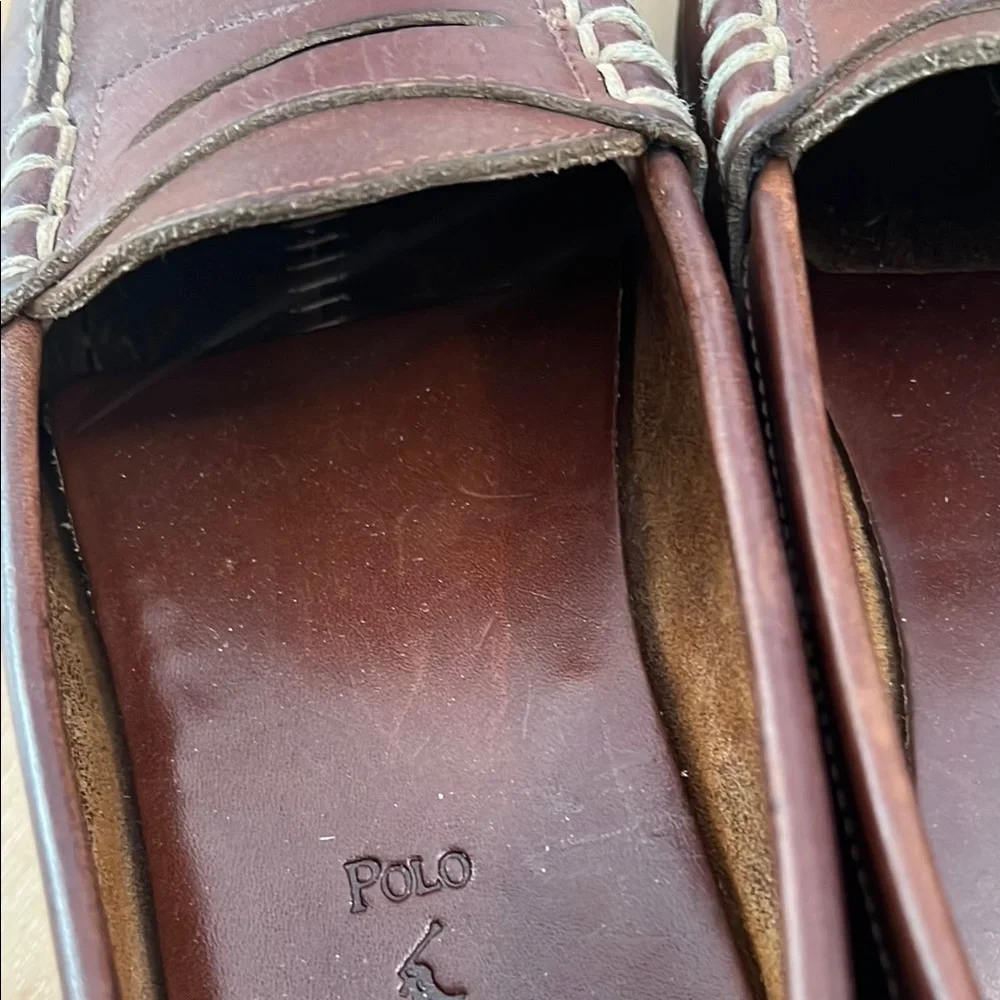 Polo by Ralph Lauren Rich Brown Leather Slip-Ons 9 - Picture 13 of 14